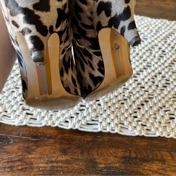 Sam Edelman Kinzey Calf Hair Leopard Booties 7.5 - Picture 6 of 10